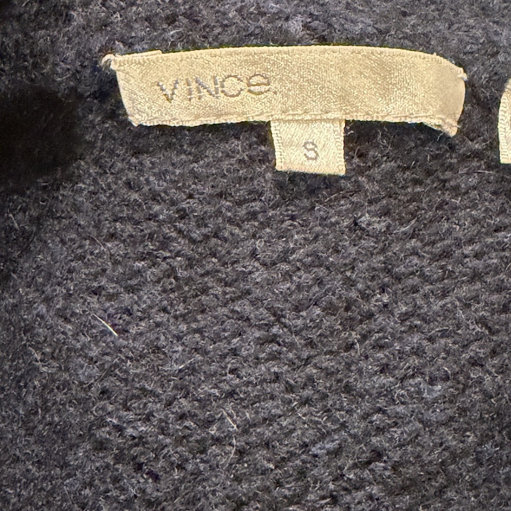 Vince Short Sleeve Cardigan Sweater Size S Navy‎ Blue Alpaca Wool Blend - Picture 3 of 4
